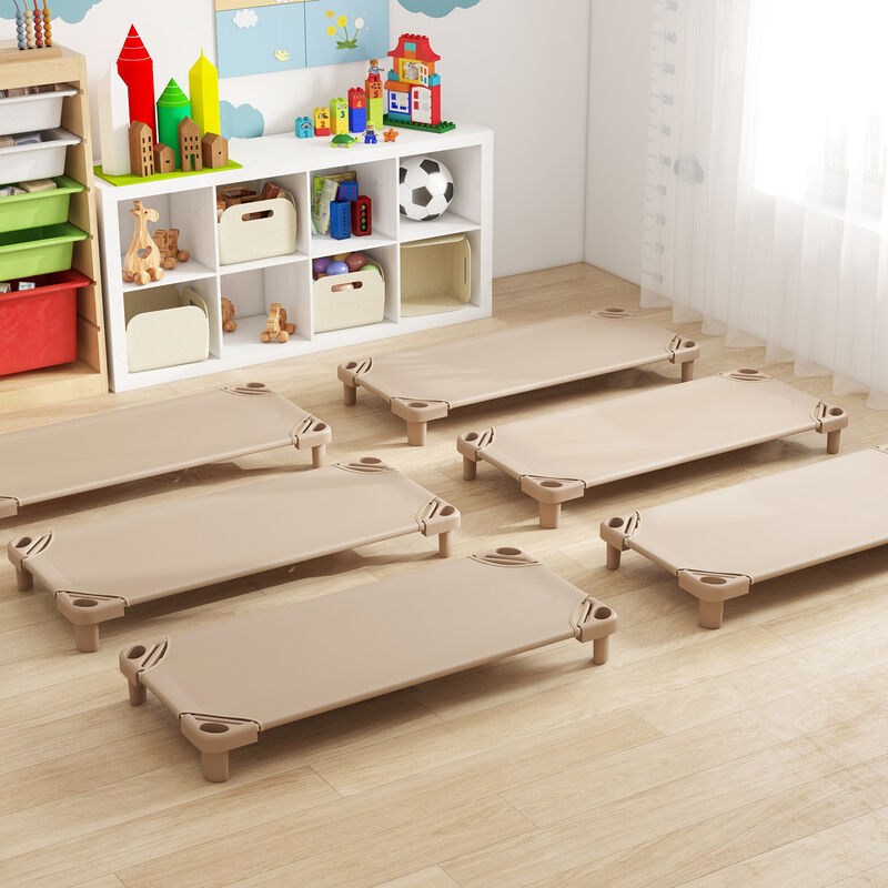 Kids Stackable Daycare Cot Pack of 6 with Detachable Oxford Cloth