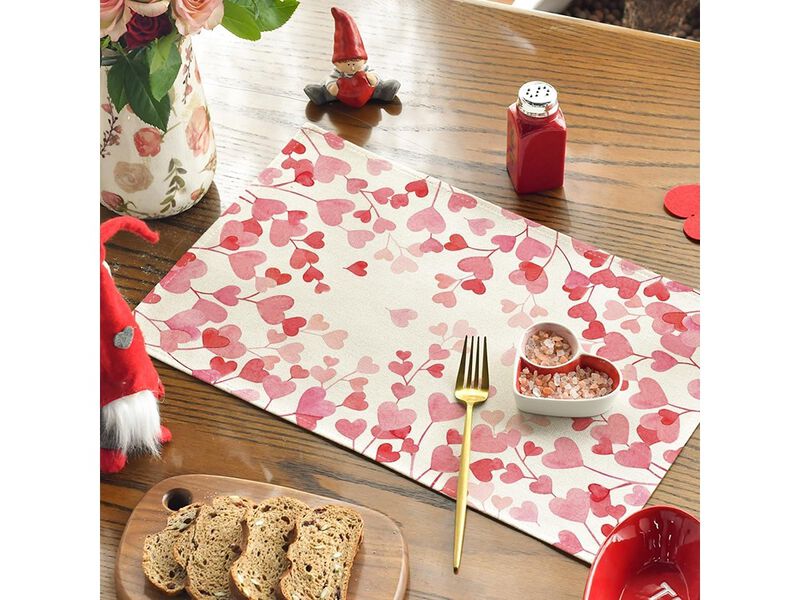 Artoid Mode Pink Love Valentine's Day Placemats Set of 4