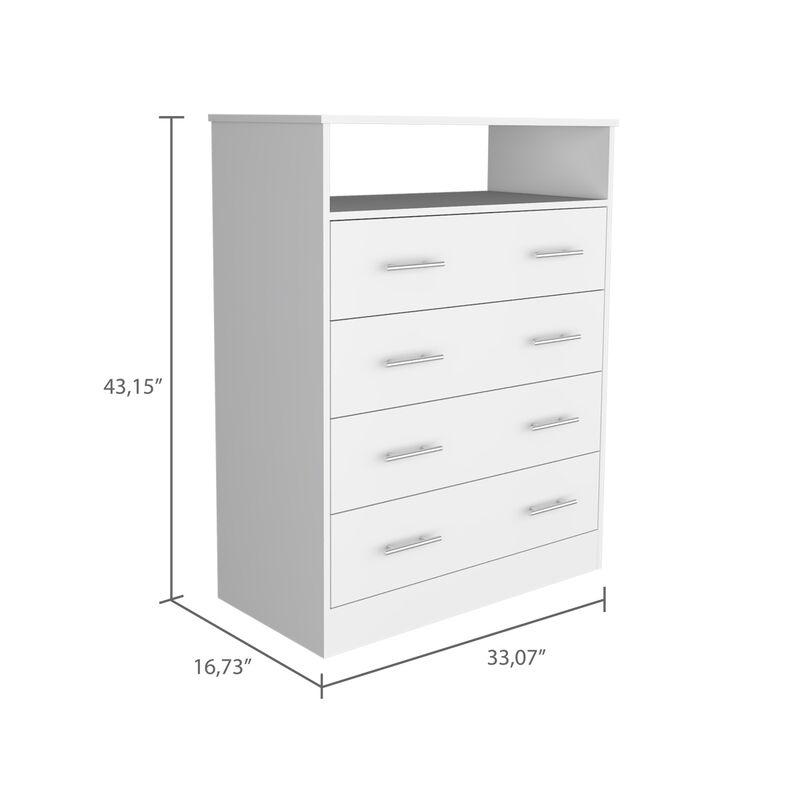 Dover 4-Drawer Rectangle Dresser White