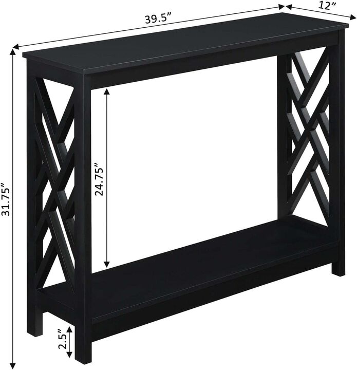 Convenience Concepts Titan Console Table with Shelf, Black