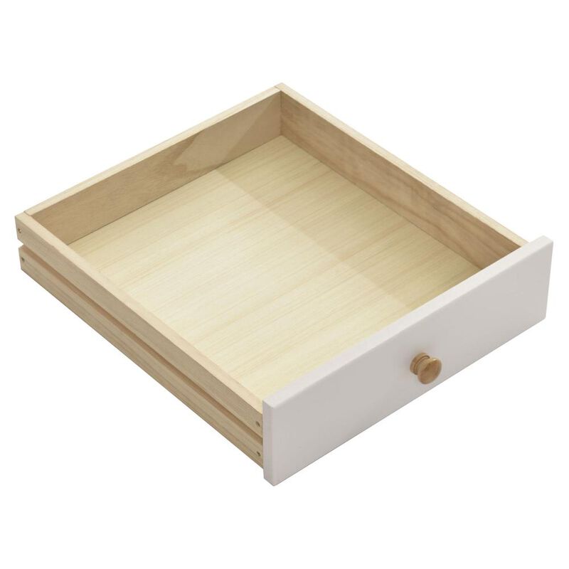 Better Home Products Solid Pine Wood 2 Drawer Nightstand in White & Natural