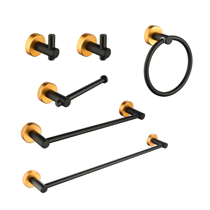 6 Piece Bathroom Towel Rack Set Wall Mount 0007