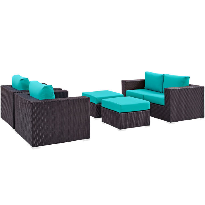 Modway - Convene 5 Piece Outdoor Patio Sofa Set