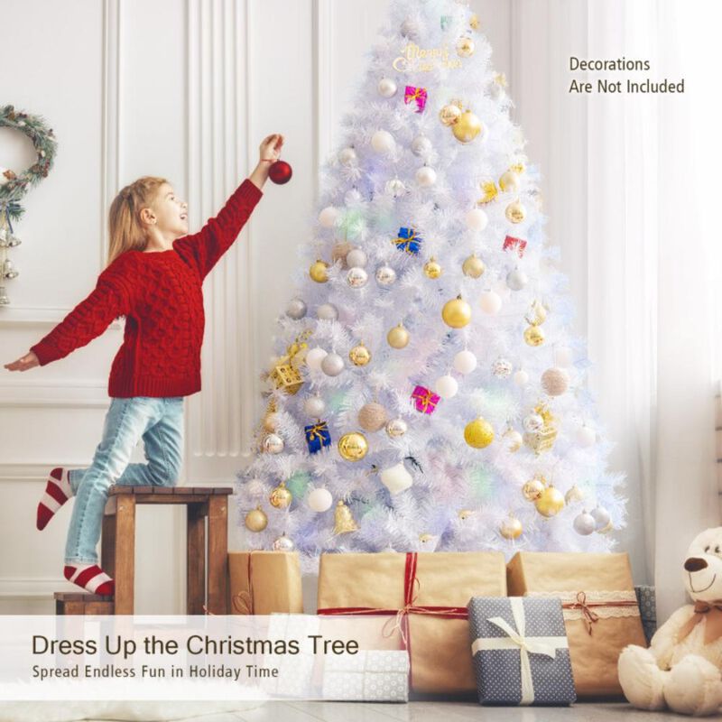 Hivvago Artificial Christmas Tree with Iridescent Branch Tips and Metal Base
