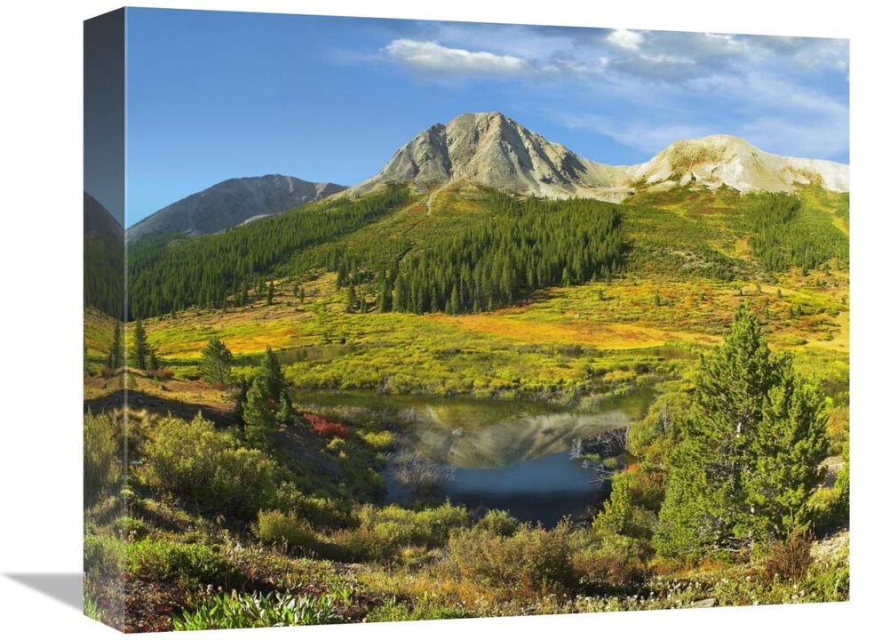 Pond and Green Mountain, Green Mountain National Forest, Colorado-Canvas Art-16x13.28
