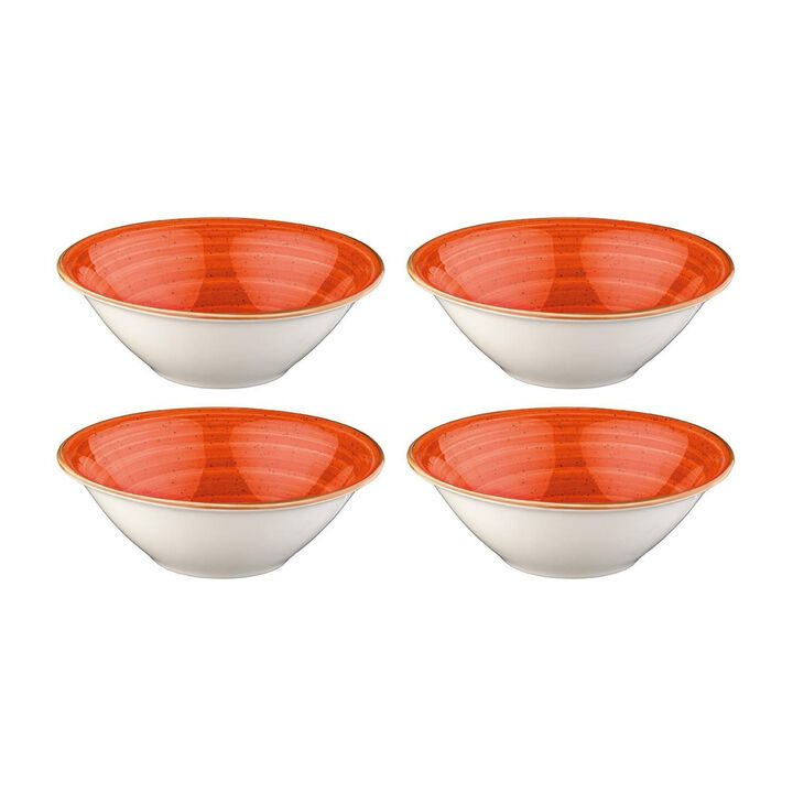 Terracota dia.6.25" h:2" 13 oz. Round Terracotta Porcelain Bowl (Set of 4)