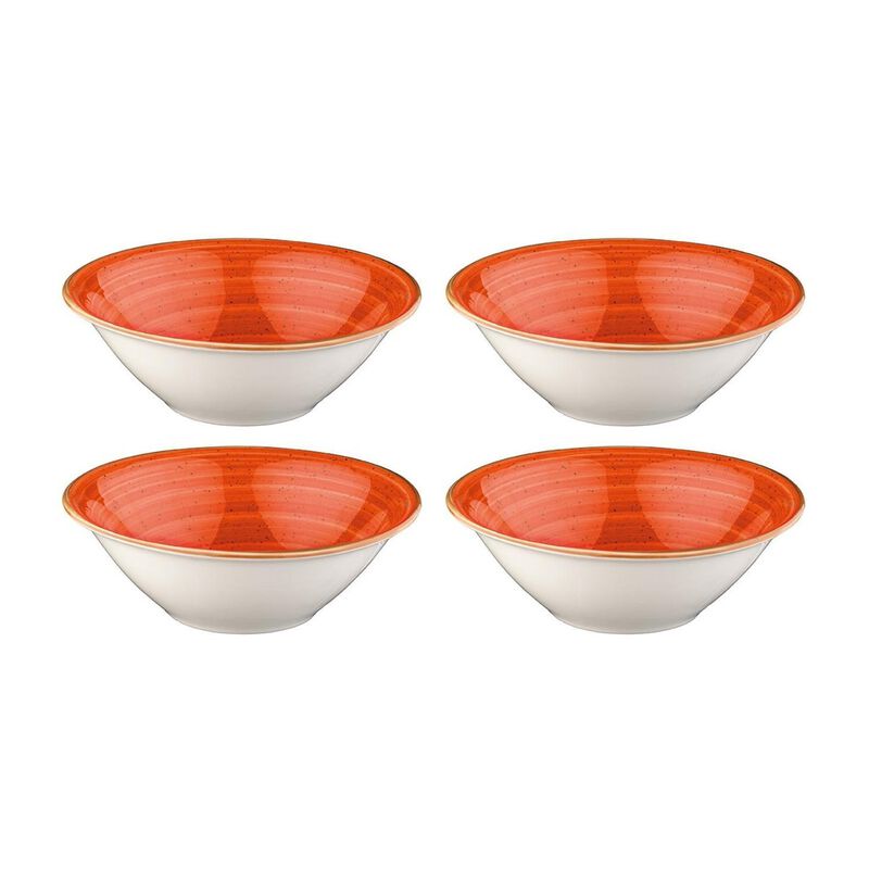 Terracota dia.6.25" h:2" 13 oz. Round Terracotta Porcelain Bowl (Set of 4)