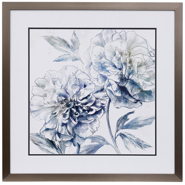 Azure Peony I Framed Print