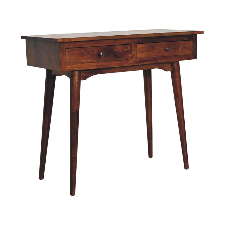 Artisan Furniture solid Wood Chestnut Hallway 2 Drawer Console Table