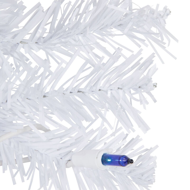 2' Pre-Lit Woodbury White Pine Slim Artificial Christmas Tree  Blue Lights