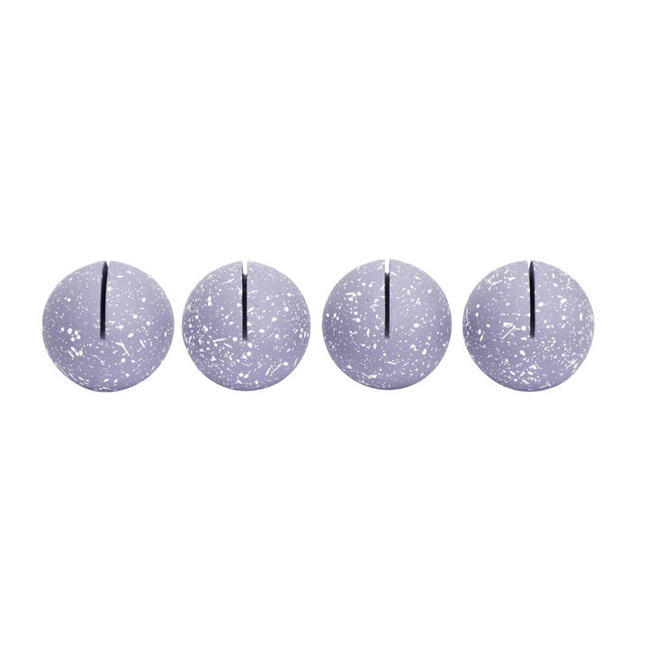 Gabby Speckled Black Round Card Holder - Set of 4