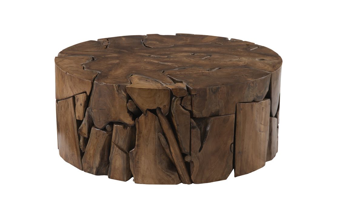 Teak Chunk Round Coffee Table