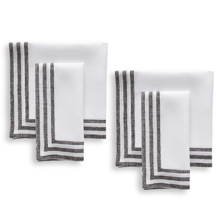 Solino Home 100% Pure Linen Cloth Napkins 20 x 20 Inch Set of 4 Dinner Napkins | Mila
