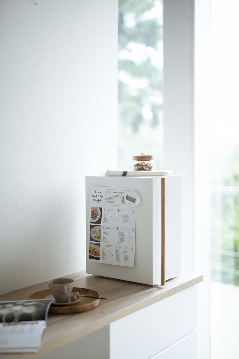 Bread Box - Tall, White & Wood