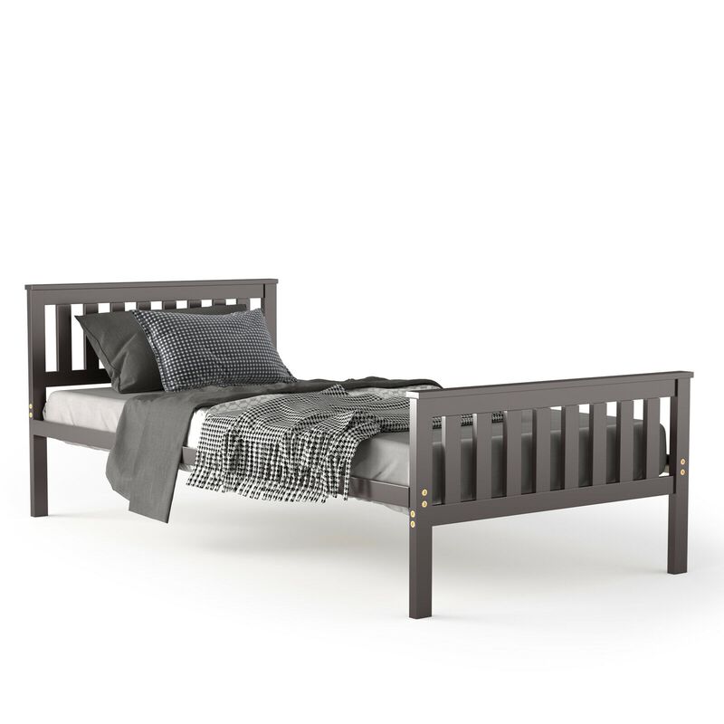 Stylish Wood Platform Bed with Headboard for a Cozy Bedroom Retreat