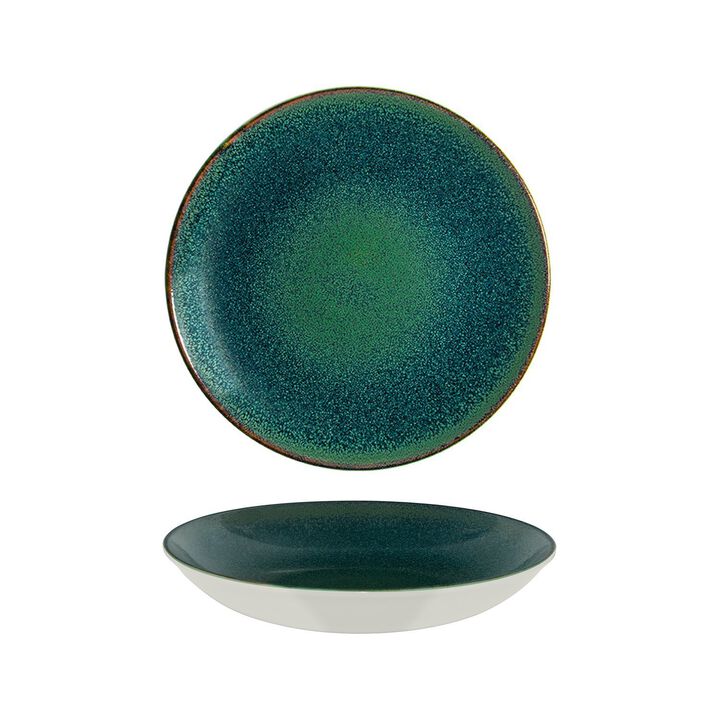 Mar dia.11" h:2.5" 57 oz. Round Blue Porcelain Bowl (Set of 2)