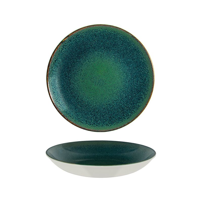 Mar dia.11" h:2.5" 57 oz. Round Blue Porcelain Bowl (Set of 2)