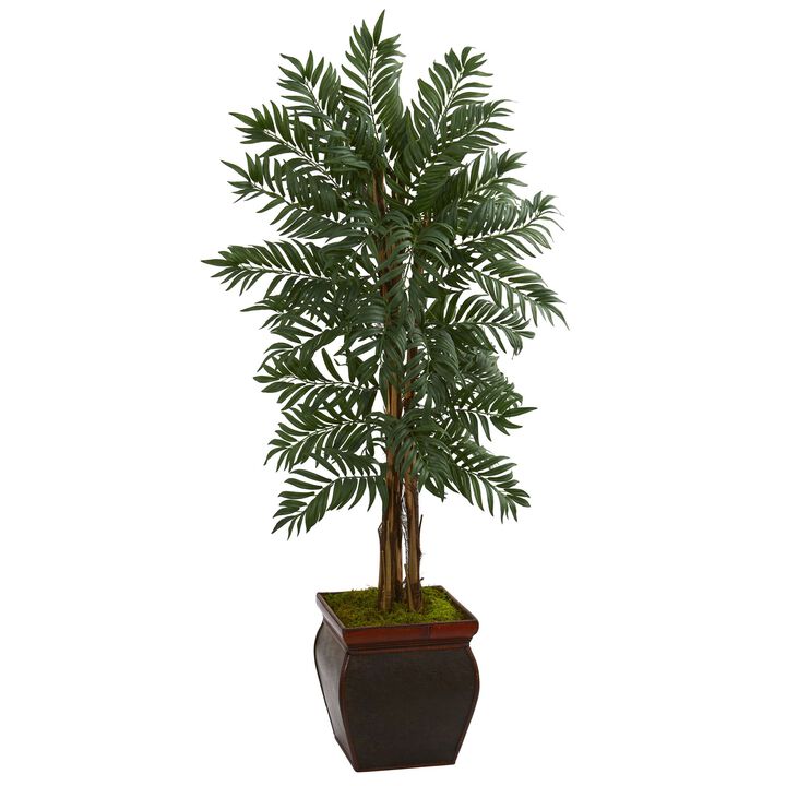 Hivvago 5 Feet Parlor Palm Artificial Tree in Decorative Planter