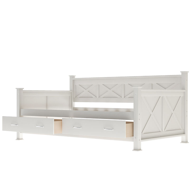 Merax Wooden Modern and Rustic Casual Style Daybed Bed