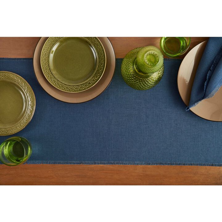 Solino Home 100% Pure Linen Table Runner | Fringe for Spring & Easter