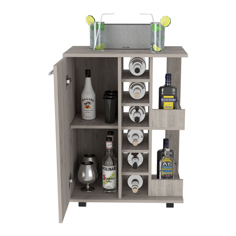 Bar Cart Wells, Living Room, Light Gray