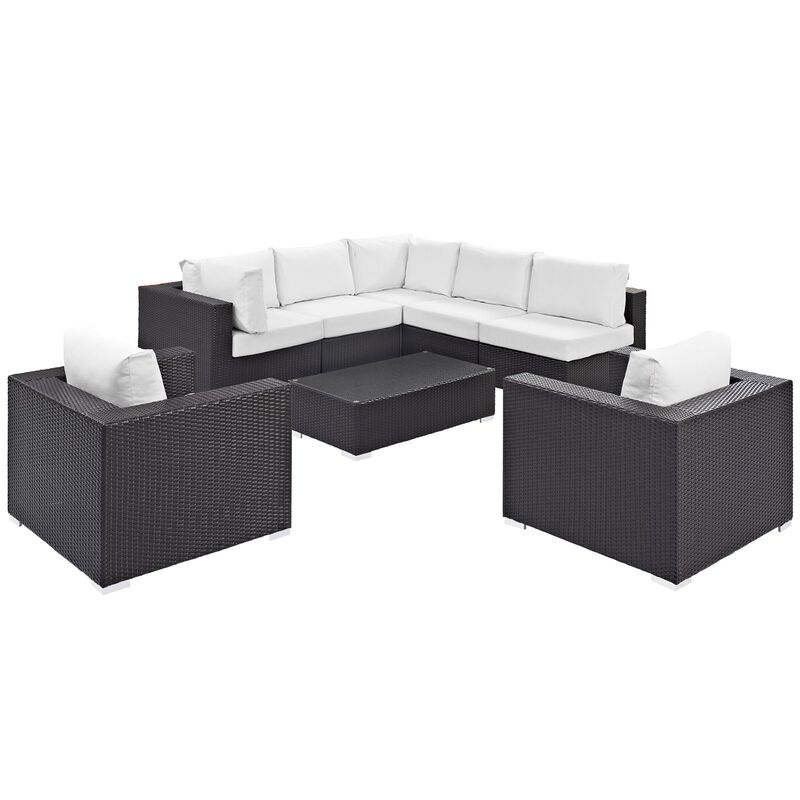Convene Outdoor Sectional Set - Adjustable, Weather-Resistant, Versatile Patio Furniture with Synthetic Rattan Weave and Aluminum Frame