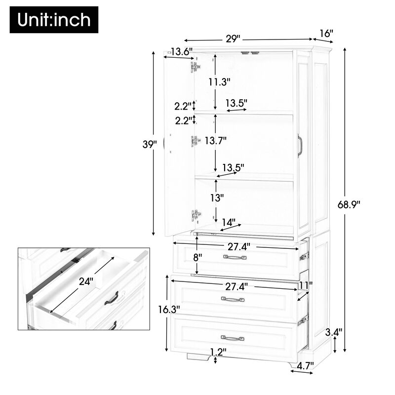 Merax Freestanding Modern Storage Cabinet