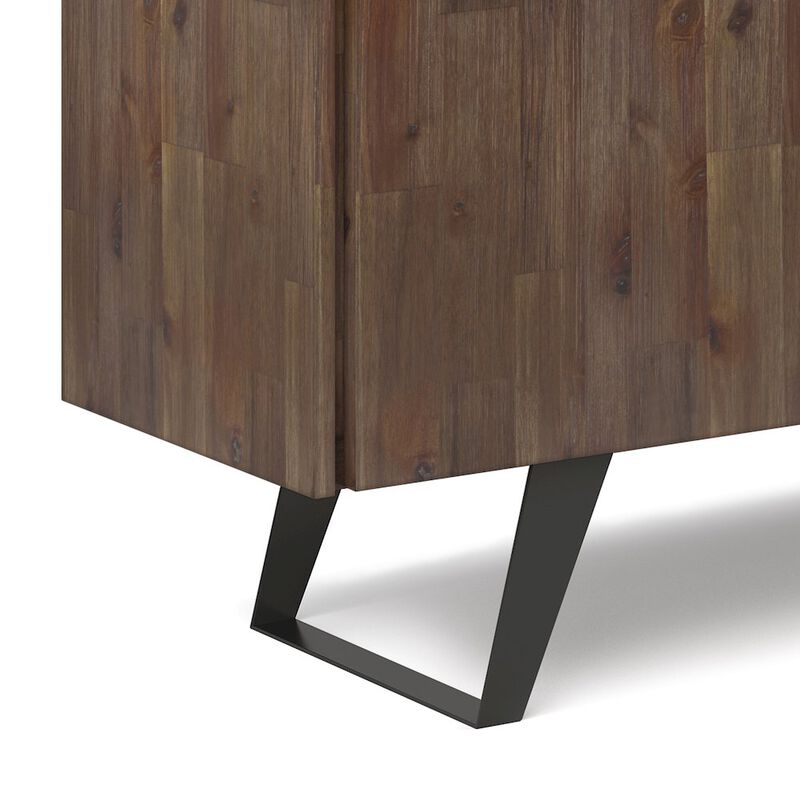 Simpli Home Lowry Solid Acacia Wood Sideboard Buffet In Rustic Natural Aged Brown