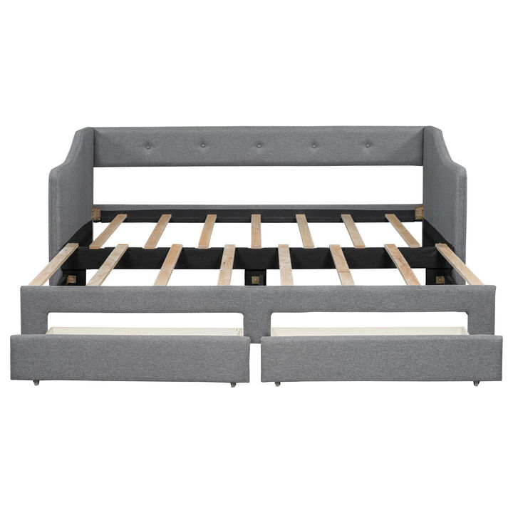 Merax Upholstered Daybed Bed with 2 Drawers