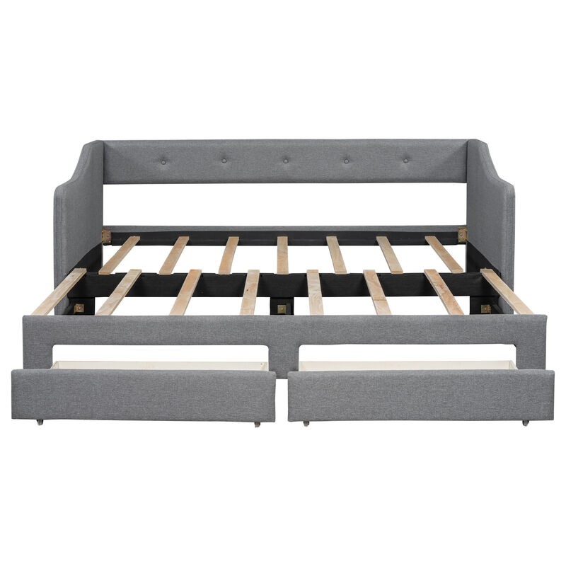 Merax Upholstered Daybed Bed with 2 Drawers