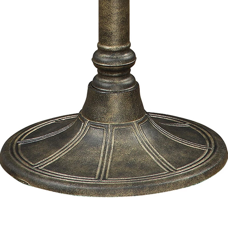 Round Industrial Metal Counter Height Table, Black-Benzara