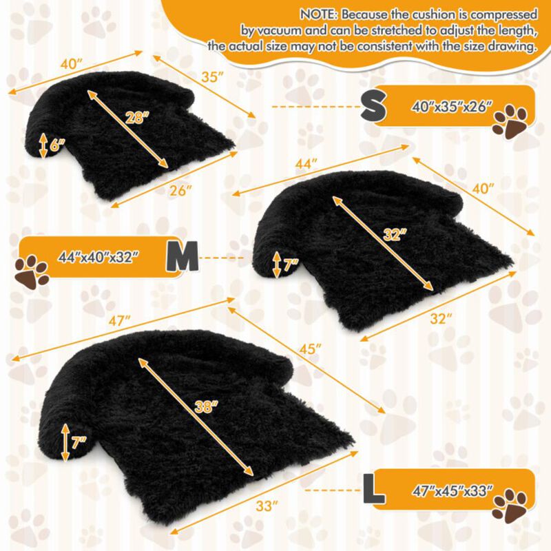 Hivvago Plush Calming Dog Couch Bed with Anti-Slip Bottom