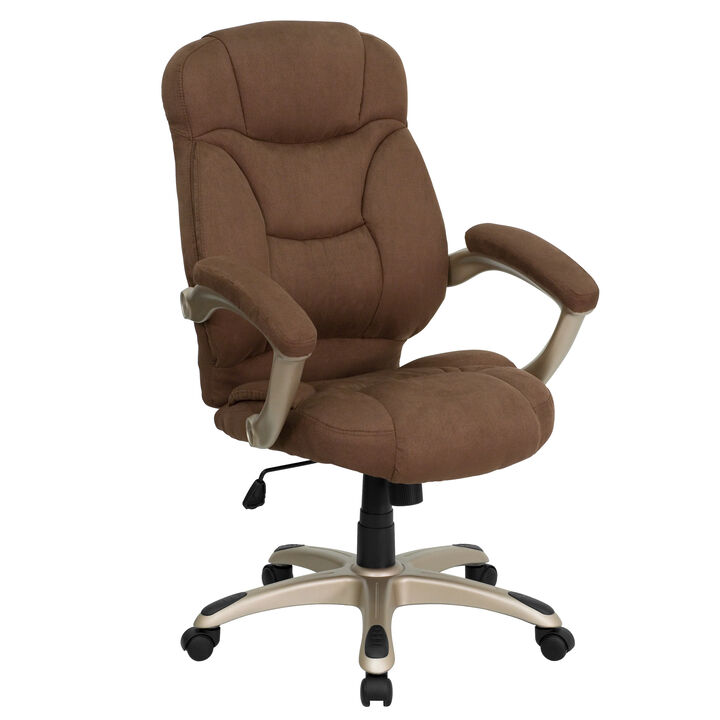 Jessie High Back Black LeatherSoft Contemporary Executive Swivel Ergonomic Office Chair