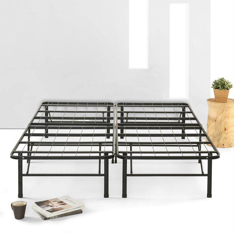 Hivvago King size Folding Sturdy Metal Platform Bed Frame with Storage Space