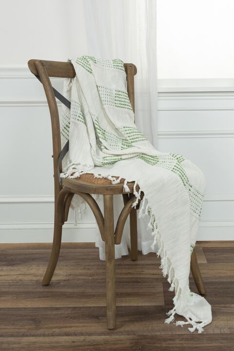 Green/Natural 50" x 60" Throw Blanket