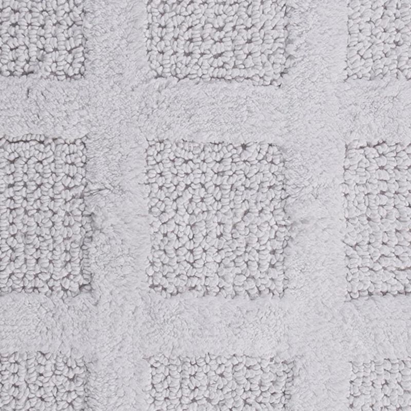 Knightsbridge Square Honeycomb 100% Cotton Reversible Bath Rug 22 X 60 White