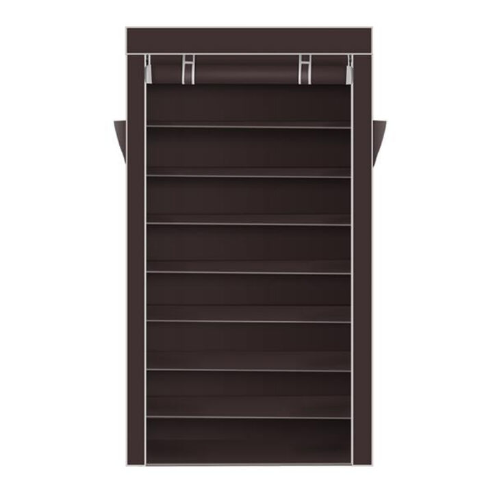 10-Tier Shoe Rack with Dustproof Cover, Shoe Storage Cabinet Organizer for Closet