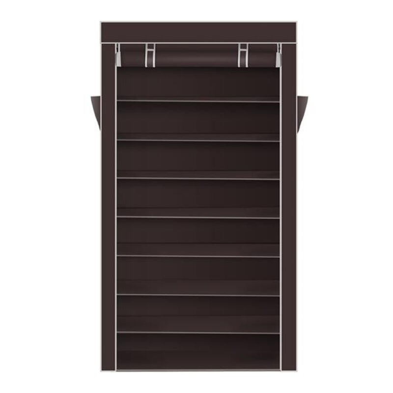 10-Tier Shoe Rack with Dustproof Cover, Shoe Storage Cabinet Organizer for Closet