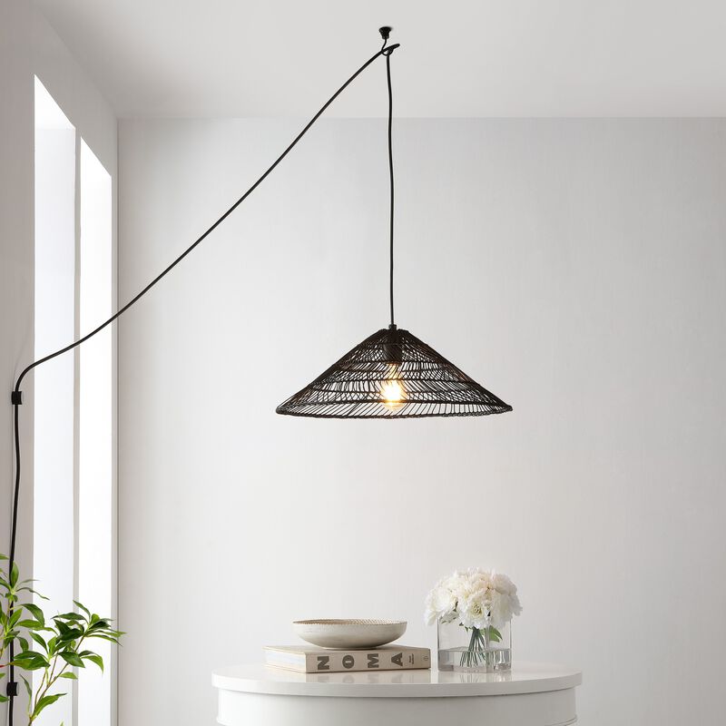 Nova Farmhouse Coastal Rattan LED Pendant