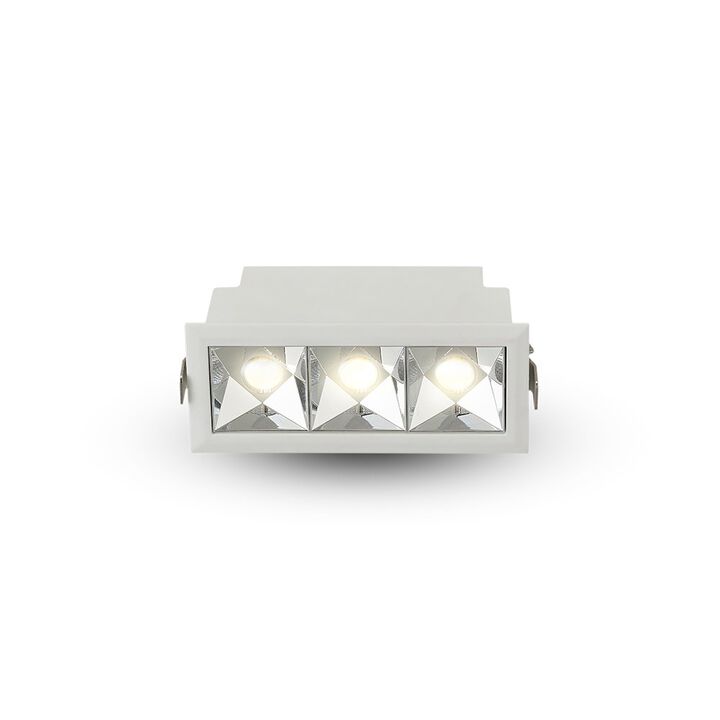 VONN Lighting 3 Lights LED Fixed Recessed Downlight w/Trim, Stock Item Beam Angle 34, White