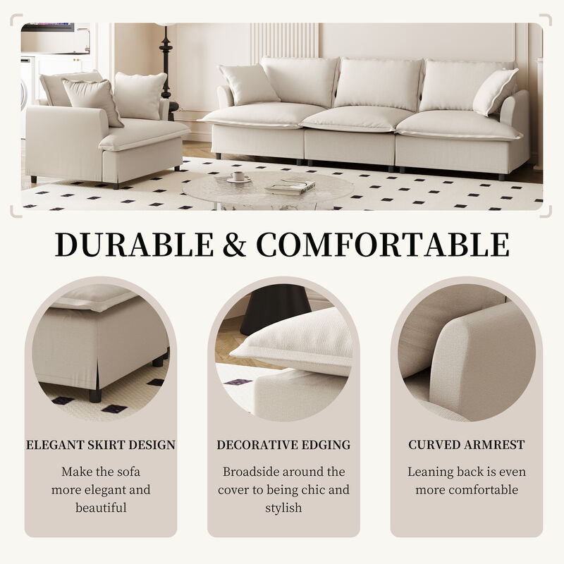 Merax 2 Pieces Living Room Sofa Set with Throw Pillows
