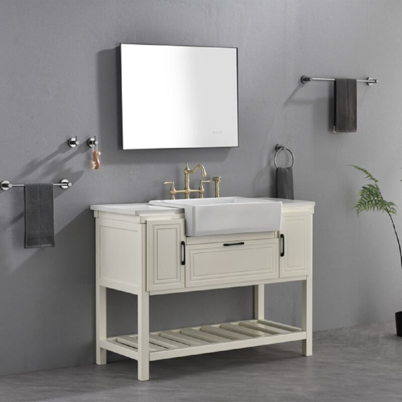 LED Backlit Bathroom Mirror with Metal Frame Anti-Fog and Smart Touch Control