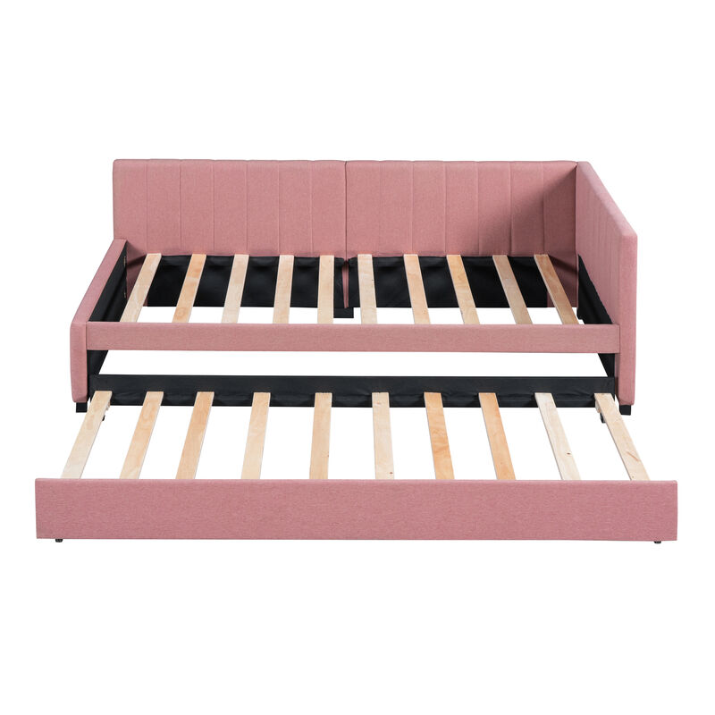 Merax Upholstered Daybed Bed Frame with Trundle