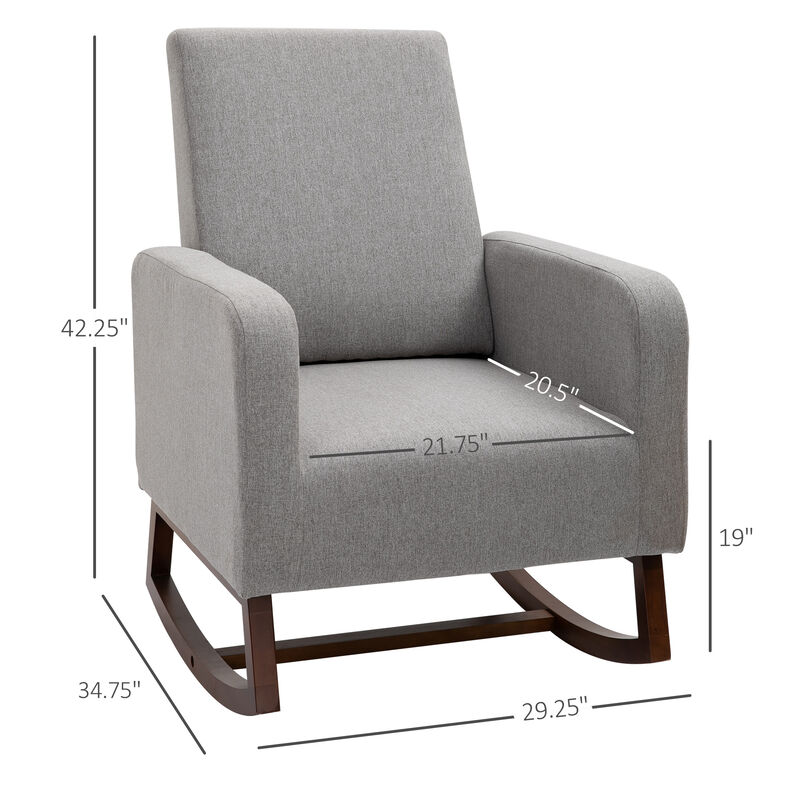 Breathable Linen Fabric Side Chair/Living Room Chair with Thick Padded Seats
