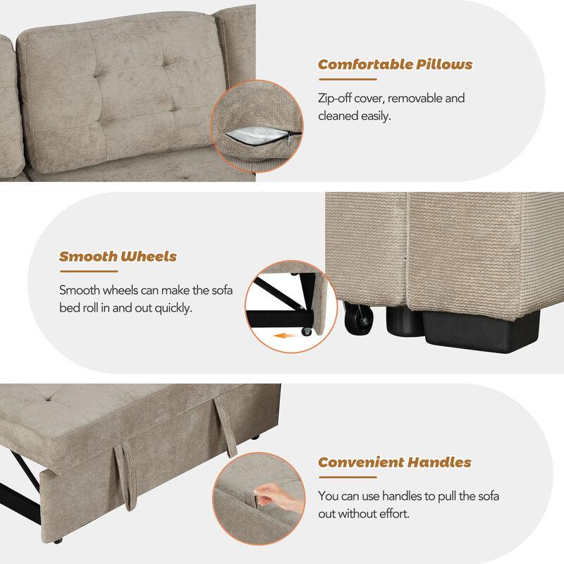Merax Pull-out Sleeper Sofa with Wheels