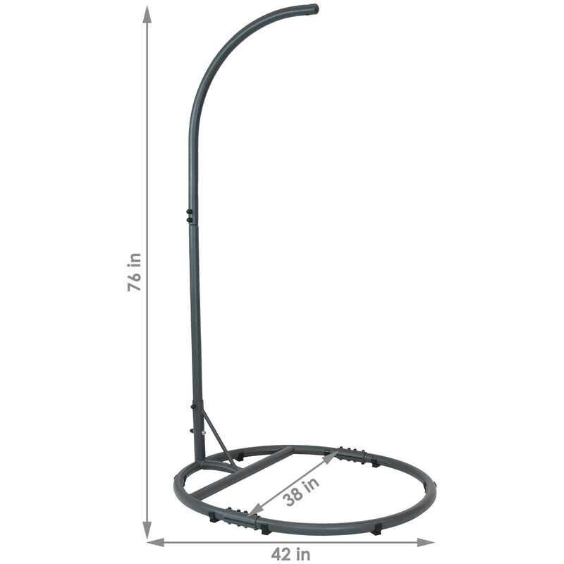 Sunnydaze Rounded Base Powder-Coated Steel Egg Chair Stand - 76 in