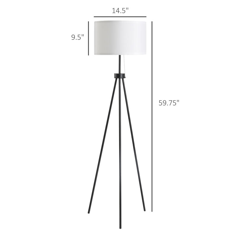 Modern Tall Floor Reading Light Fixture with Footswitch Pedal