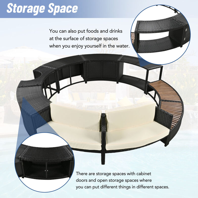 Merax Spa Frame Patio Rattan Sofa Set