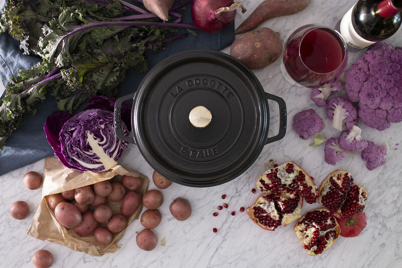 Staub Cast Iron Round Cocotte, Dutch Oven, 4-quart, serves 3-4, Made in France, White