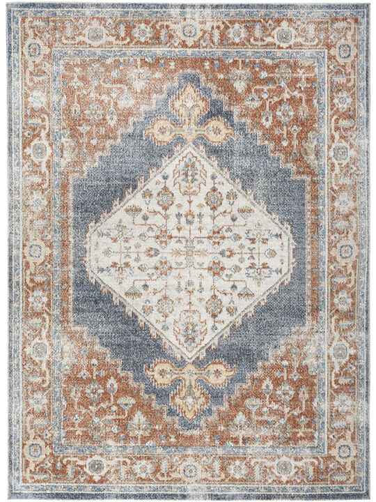 Astra Machine Washable ASW11 Denim/Multicolor 9' x 12' Rug